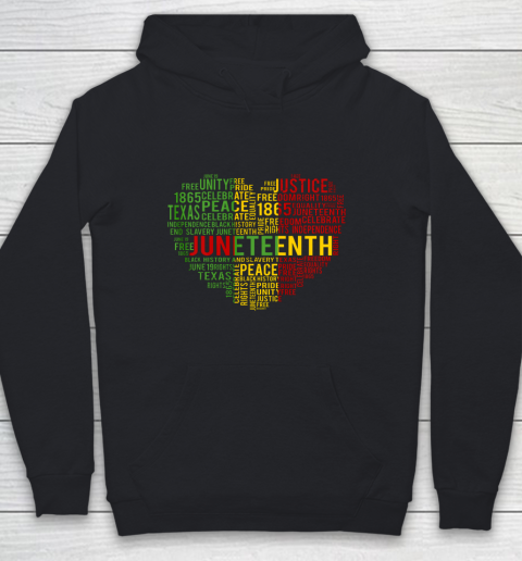 Juneteenth Heart Black History Afro American African Freedom Youth Hoodie