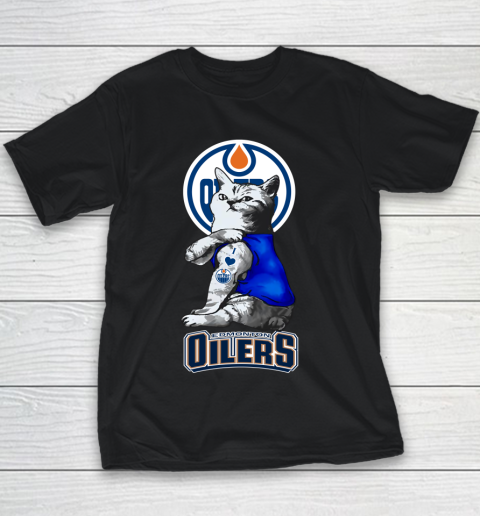 NHL My Cat Loves Edmonton Oilers Hockey Youth T-Shirt