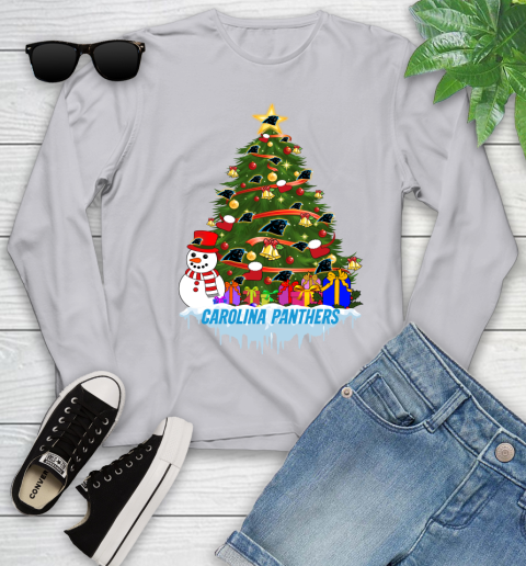 Carolina Panthers Merry Christmas NFL Football Sports Youth Long Sleeve 5