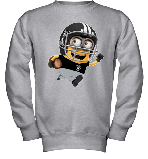 NFL Oakland Raiders Minions Disney Football Sports pNPDNs98I58 youth sweatshirt 47 95 151514 front sport grey