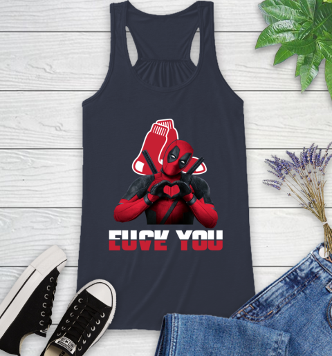 MLB Boston Red Sox Deadpool Love You Fuck You Baseball Sports Racerback Tank 10