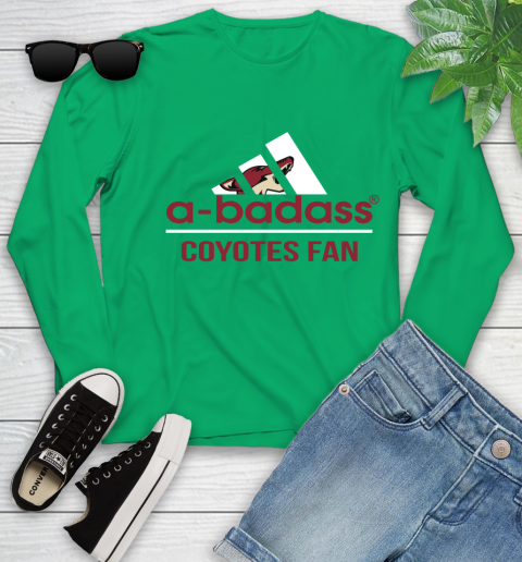 NHL A Badass Arizona Coyotes Fan Adidas Hockey Sports Youth Long Sleeve 7