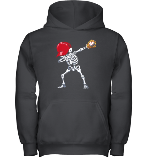 Dabbing Skeleton Baseball Shirt Funny Halloween Gift Boys Youth Hoodie