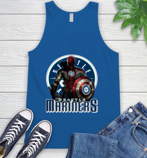 MLB Captain America Thor Spider Man Hawkeye Avengers Endgame Baseball Seattle Mariners Tank Top 5