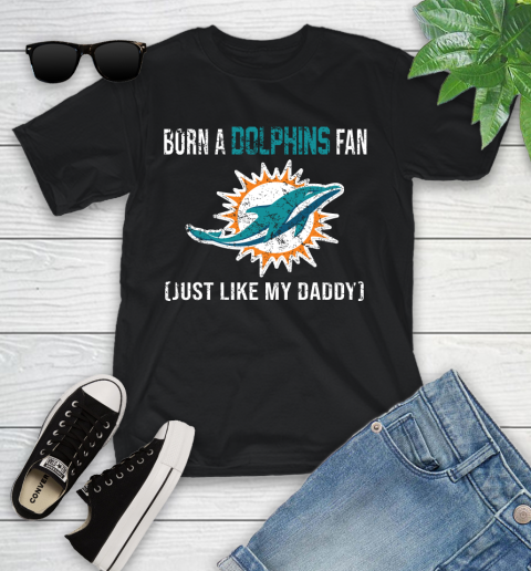 NFL Miami Dolphins Football Loyal Fan Just Like My Daddy Shirt Youth T-Shirt