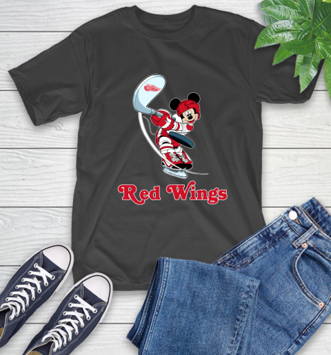 NHL Hockey Detroit Red Wings Cheerful Mickey Mouse Shirt T-Shirt