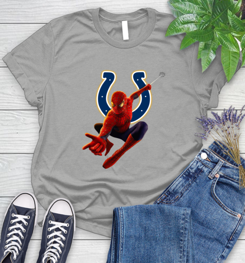 NFL Spider Man Avengers Endgame Football Indianapolis Colts Women's T-Shirt 10