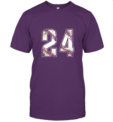 x44n 24 baseball jersey number 24 vintage retro birthday gift jersey t shirt 60 front team purple