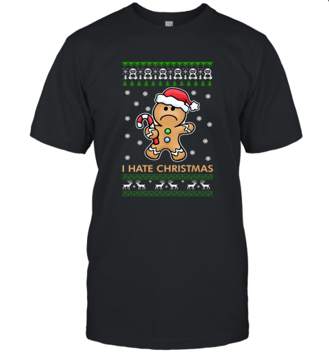 Gingerbread Man  I Hate Christmas Unisex Jersey Tee
