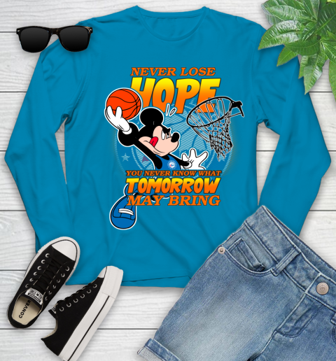 Philadelphia 76ers NBA Basketball Mickey Disney Never Lose Hope Youth Long Sleeve 8