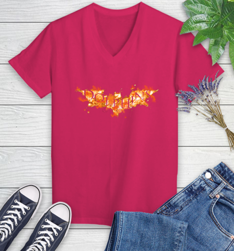 NFL Miami Dolphins Batman Logo DC Football Sports Shirt Women's V-Neck T-Shirt 9