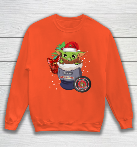 Ottawa Senators Christmas Baby Yoda Star Wars Funny Happy NHL Sweatshirt 4