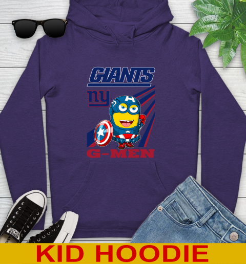 NFL Football New York Giants Captain America Marvel Avengers Minion Shirt Youth Hoodie 5