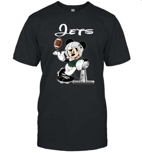 Mickey Jets Taking The Super Bowl Trophy Football Unisex Jersey Tee