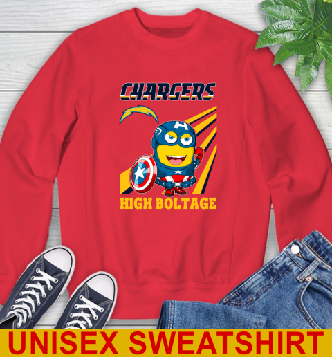 NFL Football Los Angeles Chargers Captain America Marvel Avengers Minion Shirt Sweatshirt 12