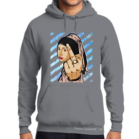 Air Jordan 1 Crimson tint Matching Sneaker Tshirt The girl With The Pearl Earing Middle Finger Pink and Black Jordan Tshirt