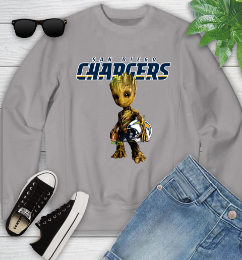 Los Angeles Chargers NFL Football Groot Marvel Guardians Of The Galaxy Youth Sweatshirt 4