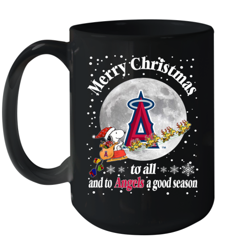Los Angeles Angels Merry Christmas To All And To Angels A Good Season MLB Baseball Sports Ceramic Mug 15oz