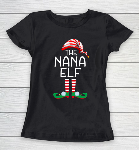 The Nana Elf Family Matching Group Christmas Gift Grandma Women's T-Shirt