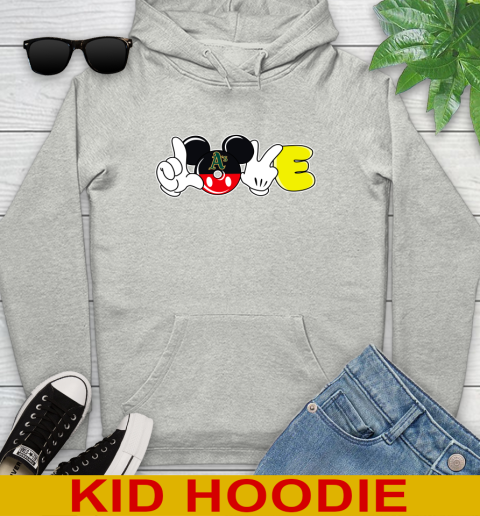 Oakland Athletics MLB Baseball Love Mickey Disney Sports Youth Hoodie