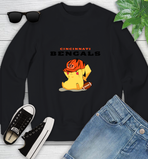 NFL Pikachu Football Sports Cincinnati Bengals Youth Sweatshirt 2