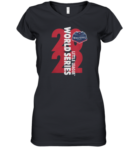 2022 Little League World Series Stack Navy Performance Women's V-Neck T-Shirt