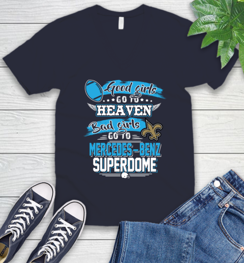New Orleans Saints NFL Bad Girls Go To Mercedes Benz Superdome Shirt V-Neck T-Shirt 2