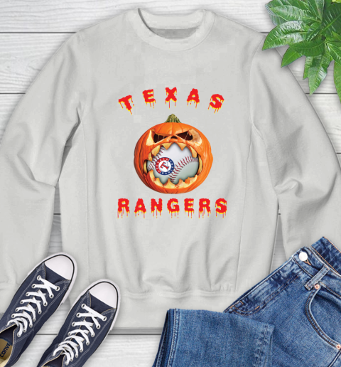 MLB Texas Rangers Halloween Pumpkin Baseball Sports Sweatshirt 5