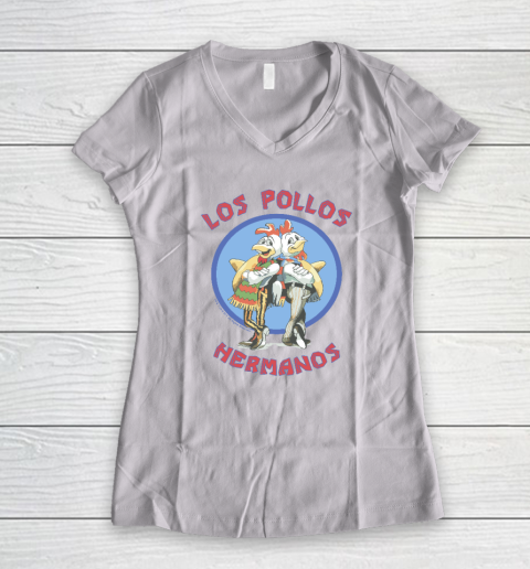 Los Pollos Hermanos Back To Back Portrait Women's V-Neck T-Shirt