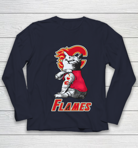 NHL My Cat Loves Calgary Flames Hockey Youth Long Sleeve 2