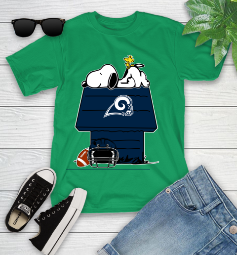 Los Angeles Rams NFL Football Snoopy Woodstock The Peanuts Movie Youth T-Shirt 6