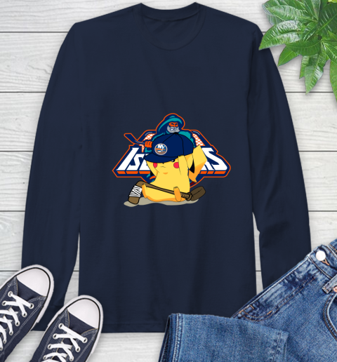 NHL Pikachu Hockey Sports New York Islanders Long Sleeve T-Shirt 4