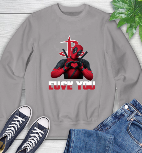 NBA Houston Rockets Deadpool Love You Fuck You Basketball Sports Sweatshirt 5