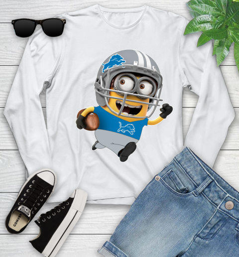 NFL Detroit Lions Minions Disney Football Sports Youth Long Sleeve