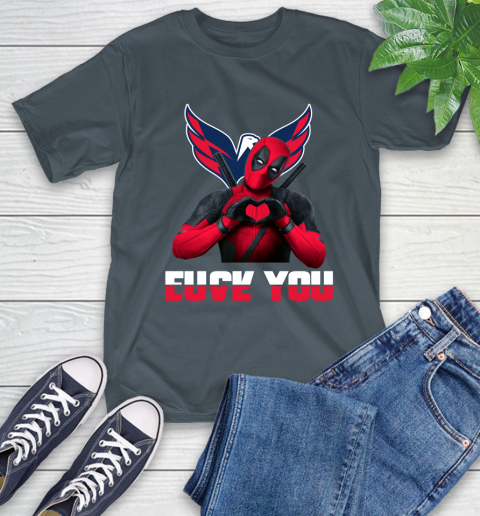 NHL Washington Capitals Deadpool Love You Fuck You Hockey Sports T-Shirt 10