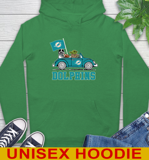 NFL Football Miami Dolphins Darth Vader Baby Yoda Driving Star Wars Shirt Hoodie 8