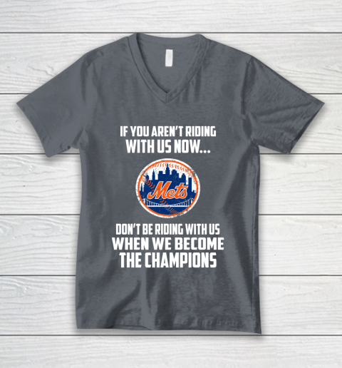 MLB New York Mets Baseball We Become The Champions V-Neck T-Shirt 4