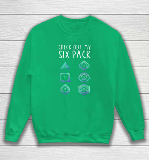 Funny Check Out My Six Pack Dice For Dragons D20 RPG Gamer Sweatshirt 4