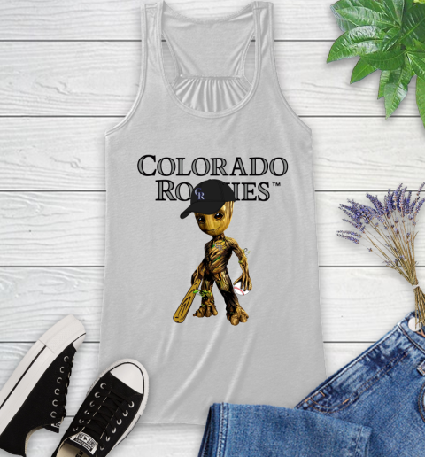 MLB Colorado Rockies Groot Guardians Of The Galaxy Baseball Racerback Tank