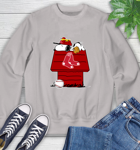 MLB Boston Red Sox Snoopy Woodstock The Peanuts Movie Baseball T Shirt Sweatshirt 12
