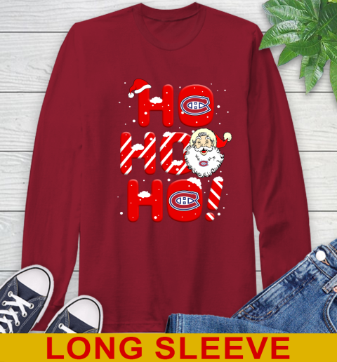 Montreal Canadiens NHL Hockey Ho Ho Ho Santa Claus Merry Christmas Shirt Long Sleeve T-Shirt 9