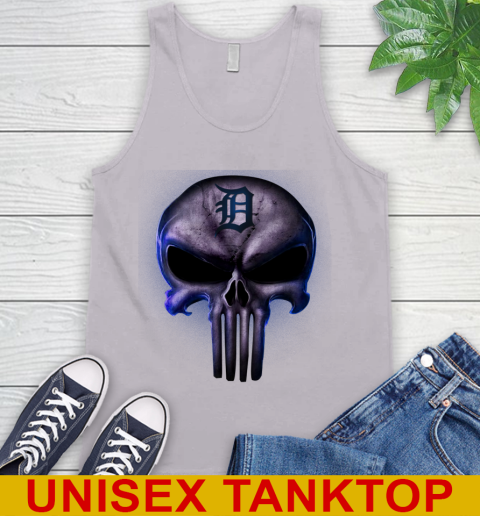 Detroit Tigers MLB Baseball Punisher Skull Sports Tank Top 3