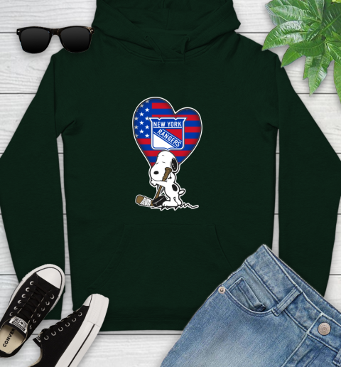 New York Rangers NHL Hockey The Peanuts Movie Adorable Snoopy Youth Hoodie 13
