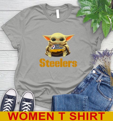 NFL Football Pittsburgh Steelers Baby Yoda Star Wars Shirt Women's T-Shirt 11