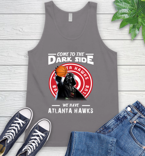 NBA Come To The Dark Side We Have Atlanta Hawks Star Wars Darth Vader Basketball Tank Top 6