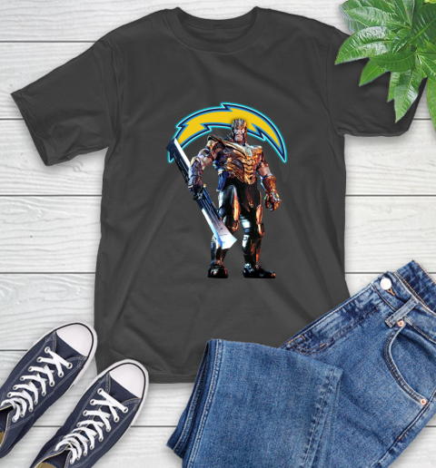 NFL Thanos Gauntlet Avengers Endgame Football San Diego Chargers T-Shirt 2