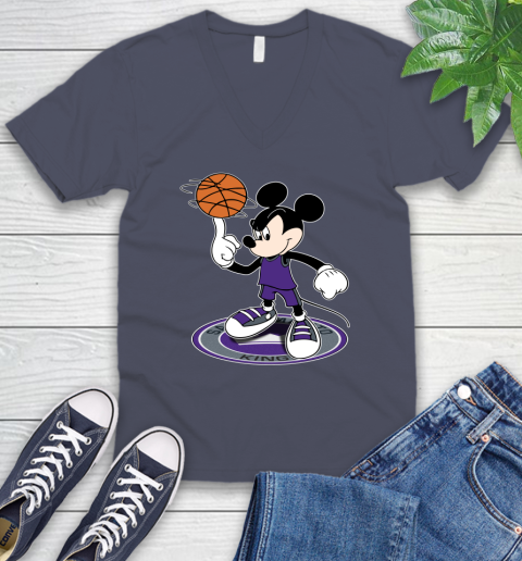 NBA Basketball Sacramento Kings Cheerful Mickey Disney Shirt V-Neck T-Shirt 8