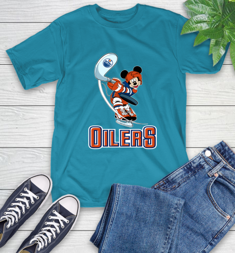 NHL Hockey Edmonton Oilers Cheerful Mickey Mouse Shirt T-Shirt - Image 10