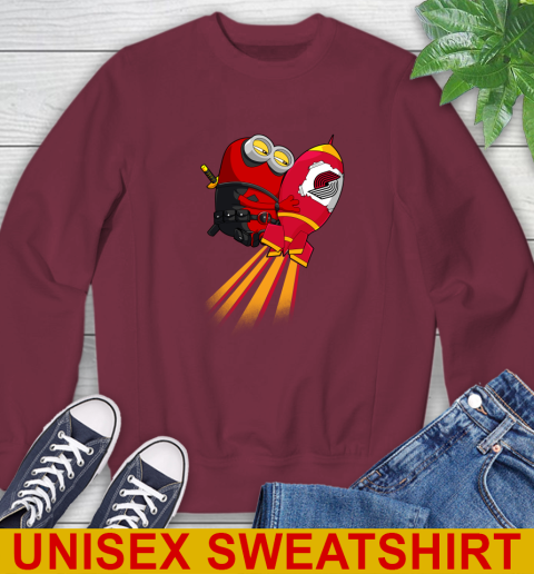NBA Basketball Portland Trail Blazers Deadpool Minion Marvel Shirt Sweatshirt 6
