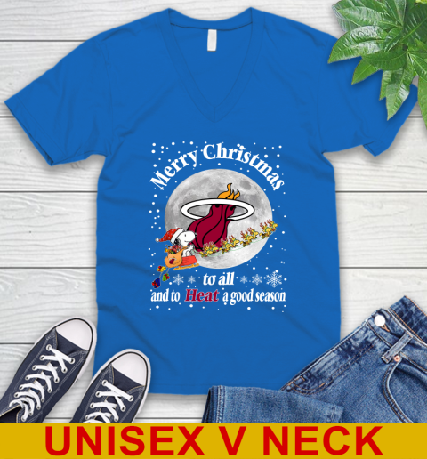 Miami Heat Merry Christmas To All And To Heat A Good Season NBA Basketball Sports V-Neck T-Shirt 5